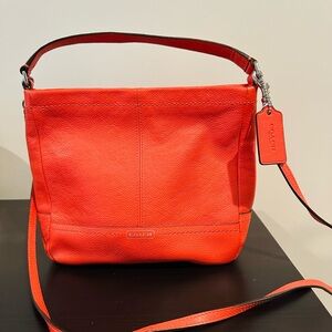 Coach Orange Pebbled Leather Women's Bag